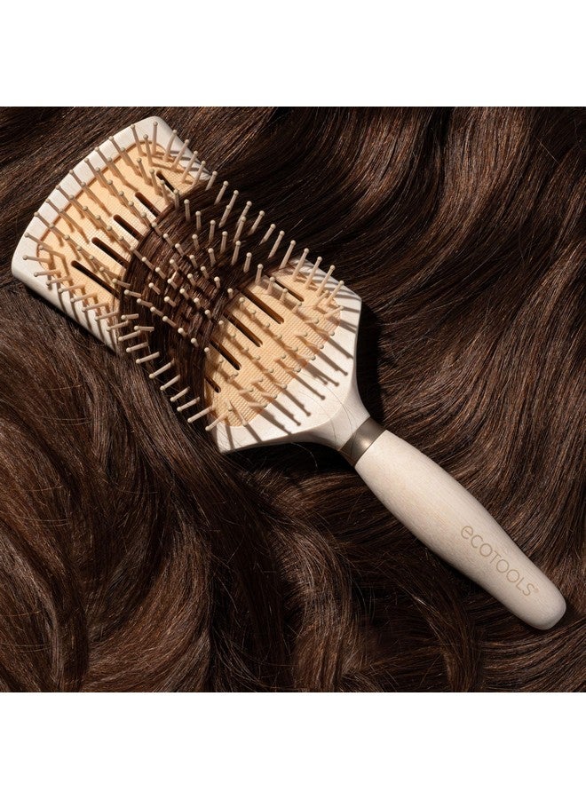 EcoTools Smoothing Detangler Hairbrush, Brush For Wet Or Dry Hair, Pain-Free Detangling, Style & Smooth Hair, Heat Resistant Brush, Renewable Bamboo & Flexible Bristles, Vegan & Cruelty-Free, 1 Count - Image 5