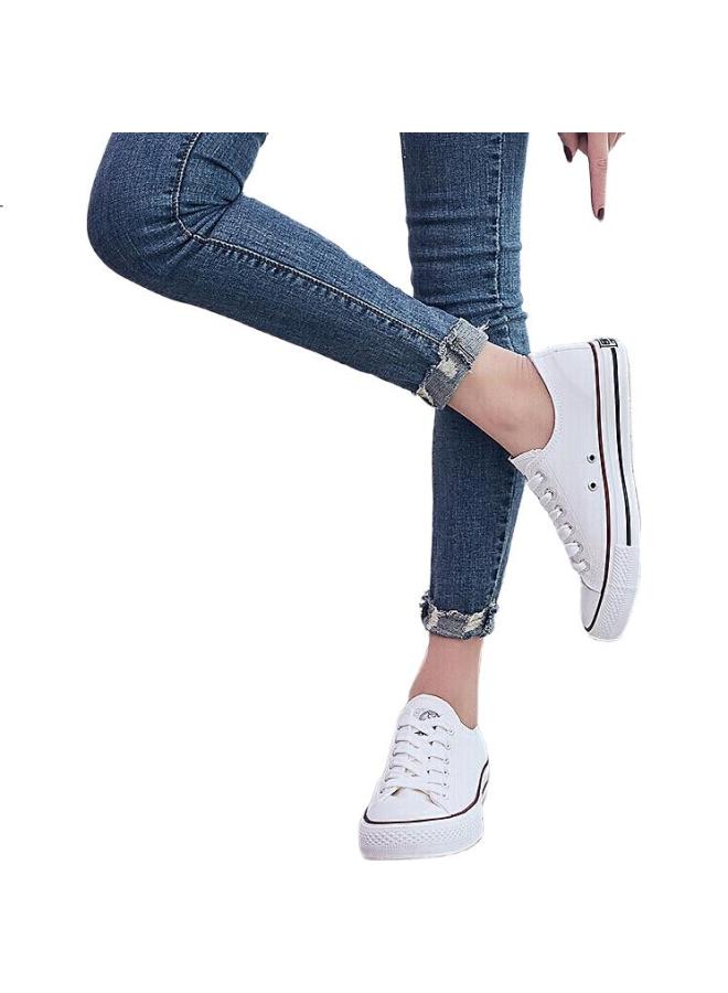 Warrior Canvas Shoes Men And Women Low-Top Classic Couple Trendy Casual White Shoes Women'S Board Shoes Men Wxy391 White Size 38 - Image 3