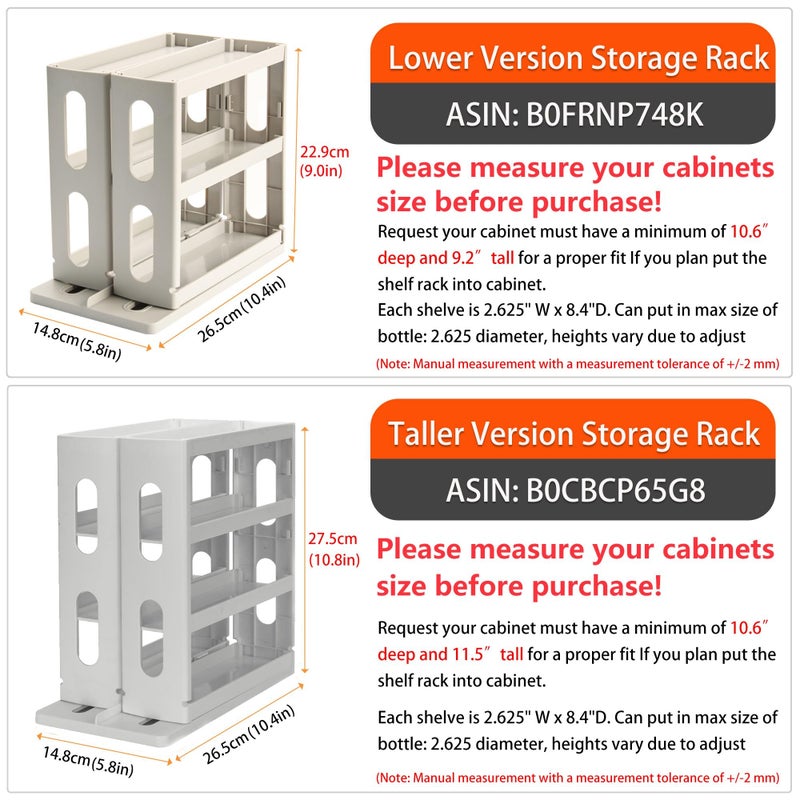 Dutiplus Medicine Organizer 2 Three-Decker Shelves Cabinet Storage Rack Organizer for Holding Vitamins, Supplements Cosmetics 10.82â€H x 5.82â€W x 10.43â€D (Advanced Gray) - Image 2
