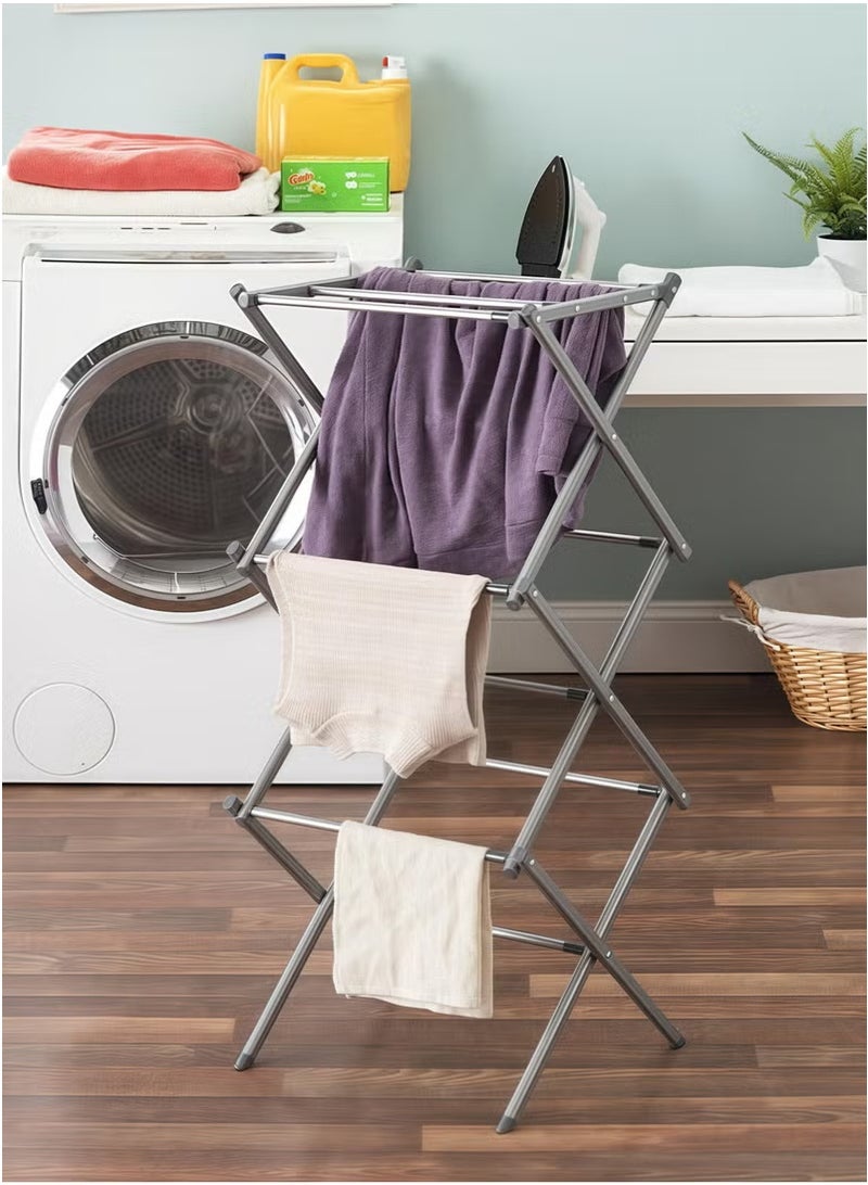 Folding Clothes Drying Rack with Strong Steel Frame and 11 Coated Dowels - Image 5