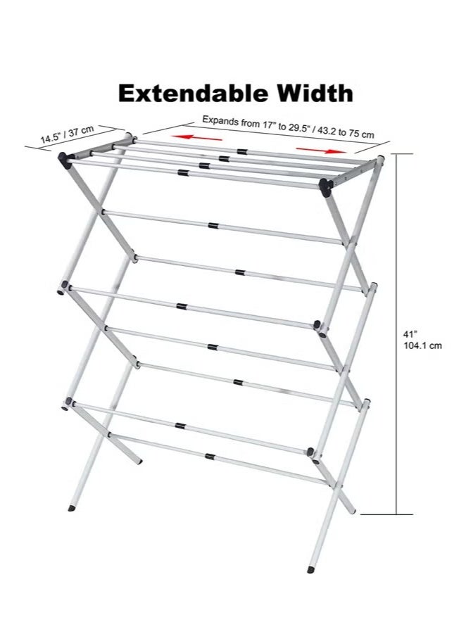 Folding Clothes Drying Rack with Strong Steel Frame and 11 Coated Dowels - Image 2