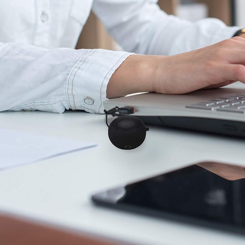 Mini Portable Speaker with Aux Input 3 5mm Jack Rechargeable Travel Speaker Black - Image 3