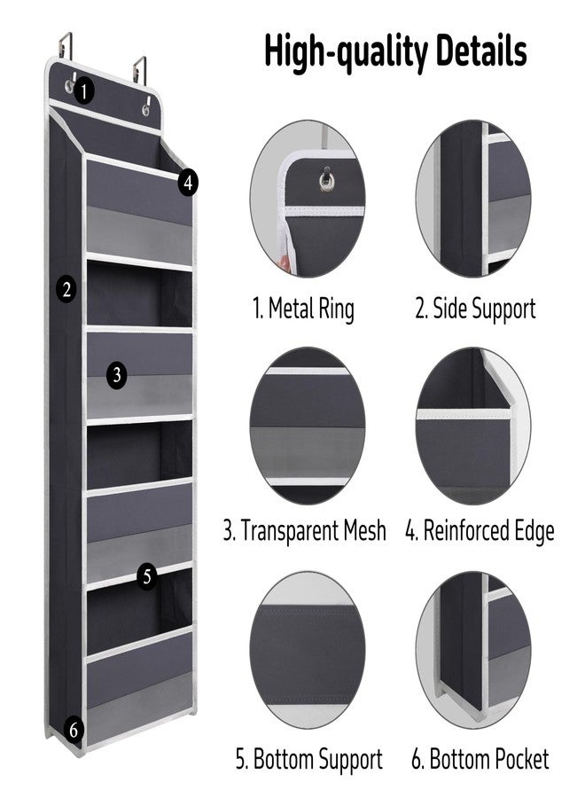 Giraffe Creation Heavy Duty Over Door Organizer, Hanging Organizer Storage with 4 Large Capacity Pockets, Closet Bathroom Nursery Bedroom Dorm, Toys Cosmetics Sundries and Baby Essentials, Gray - Image 4