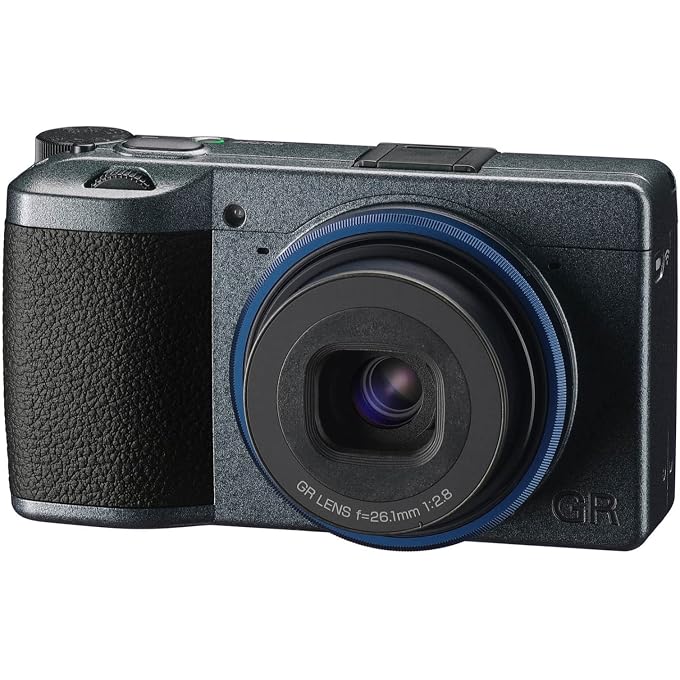 RICOH GR IIIx Urban Edition Premium Digital Compact Camera | Metallic Gray Body, Navy Blue Ring, 24MP APS-C Size CMOS Sensor, 40mm F2.8 GR lens (in 35mm format), in-body SR - Image 4
