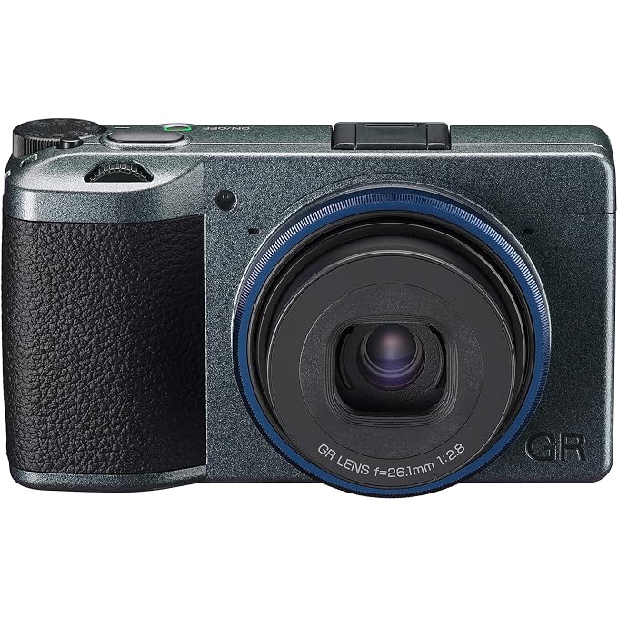 RICOH GR IIIx Urban Edition Premium Digital Compact Camera | Metallic Gray Body, Navy Blue Ring, 24MP APS-C Size CMOS Sensor, 40mm F2.8 GR lens (in 35mm format), in-body SR - Image 2