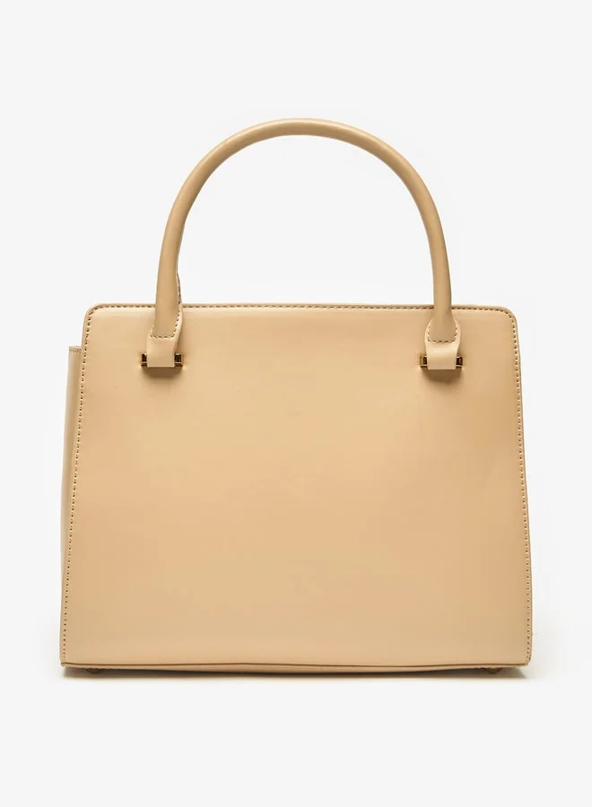 Flora Bella By Shoexpress Solid Tote Bag with Handles and Detachable Strap