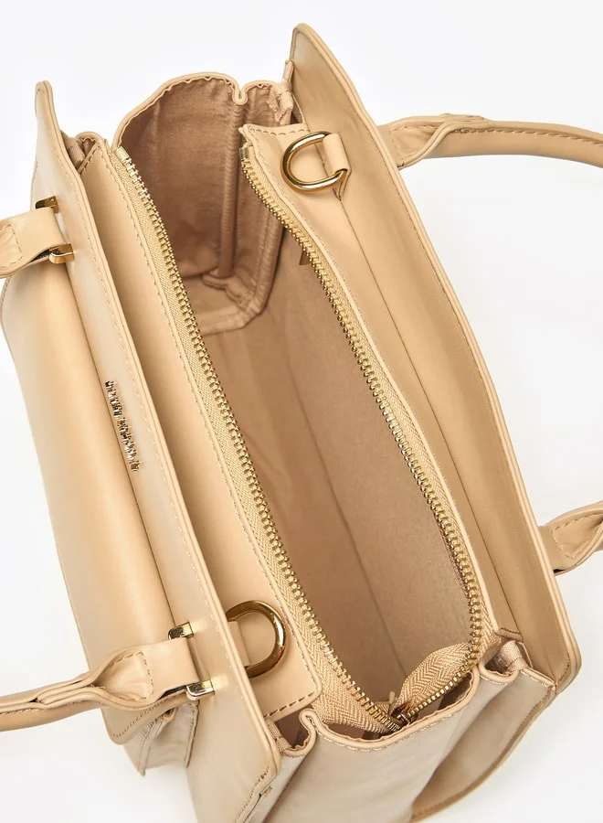 Flora Bella By Shoexpress Solid Tote Bag with Handles and Detachable Strap