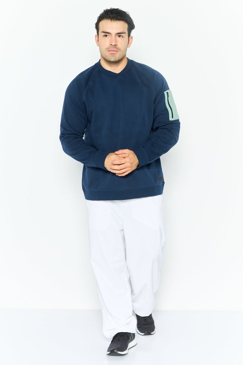 Hurley Men Sportswear Fit Long Sleeve Outdoor Sweatshirt, Navy Blue  - Image 4