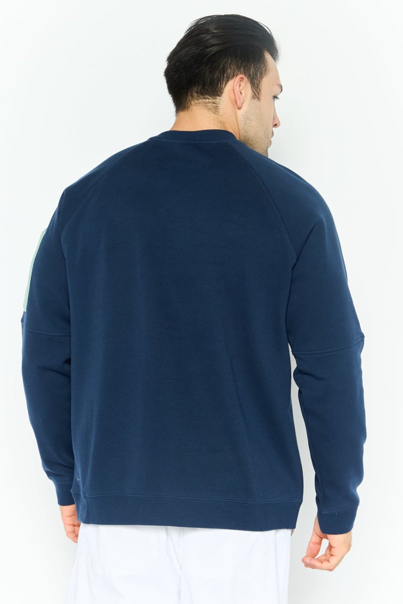 Hurley Men Sportswear Fit Long Sleeve Outdoor Sweatshirt, Navy Blue  - Image 3