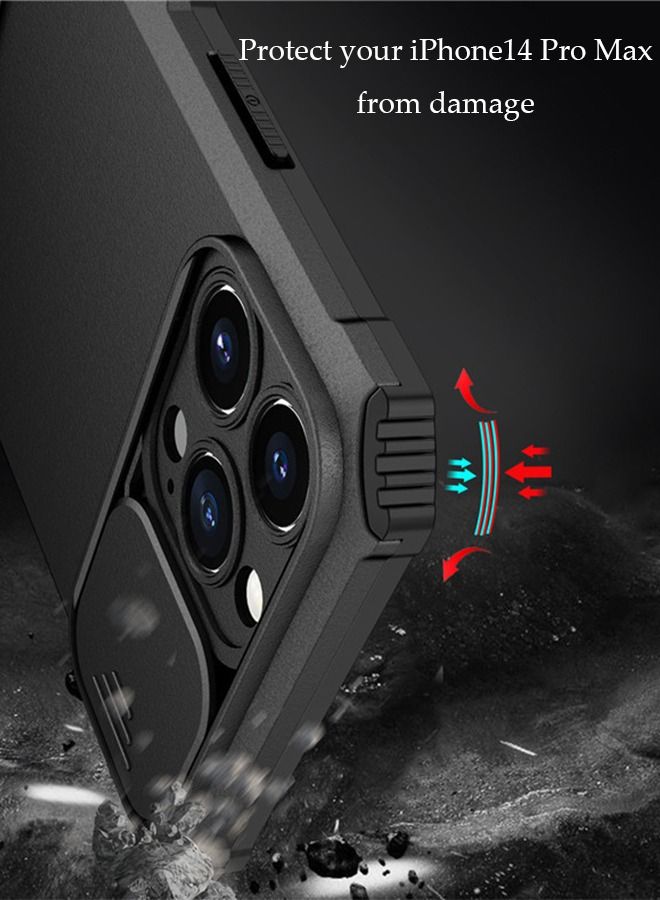 DUNISO iphone14 Pro Max Phone Case 6.7" Full Body Protective Phone Cover Anti-fall Anti-fingerprint Phone Case With Phone Holder and Camera Protector for iphone14 Pro Max  5G Phone Case - Image 5