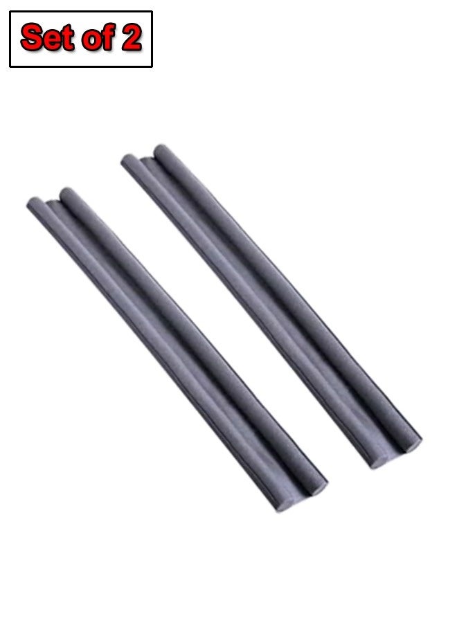 فاشون هوم مجموعة من شريطين مانعين للضوضاء أسفل الباب مصنوعين من القطن الرغوي، باللون الرمادي، لمنع تسرب الهواء أسفل الباب - Image 1