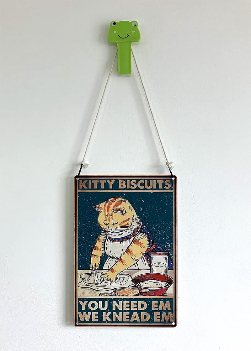 Bestylez Vintage Kitty Biscuits Metal Sign - Whimsical Cat Decor for Cottage Core and Vintage Kitchens 12" * 8" (020) - Image 3