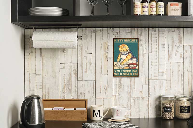Bestylez Vintage Kitty Biscuits Metal Sign - Whimsical Cat Decor for Cottage Core and Vintage Kitchens 12" * 8" (020) - Image 4
