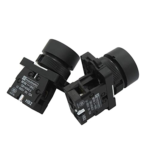 mxuteuk Momentary Start Stop Switch Push Button + 1NC Red Mushroom Latching Emergency e Stop Switch Station Box Pushbutton Switch HZ-JTSS - Image 4
