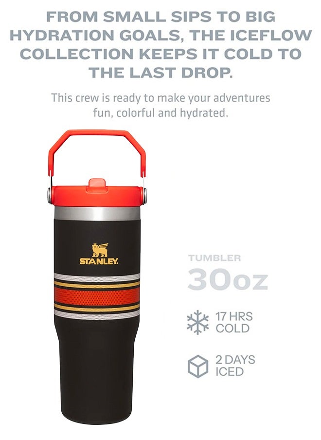Stanley - IceFlow Stainless Steel Tumbler 30oz, Leak-Resistant, Vacuum Insulated Water Bottle with Straw, Keeps Drinks Cold for 12 Hours or Iced for 2 Days, Ideal for Home, Office or Travel, Neon Mesh - Image 1