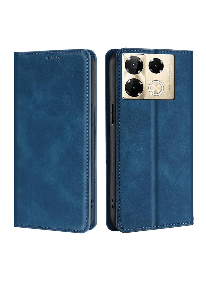 S-TOP Case For Infinix Note 40 Pro 4G Skin Feel Magnetic Leather Phone Case - Image 1