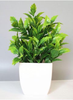 وهاواي 4 Pack Mini Artificial Plant in Pot, Faux Plastic Eucalyptus Plant Wheat Grass  Plant  - Image 5