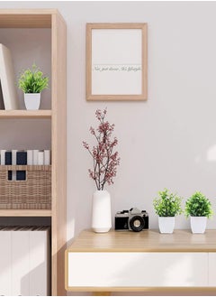 وهاواي 4 Pack Mini Artificial Plant in Pot, Faux Plastic Eucalyptus Plant Wheat Grass  Plant  - Image 3