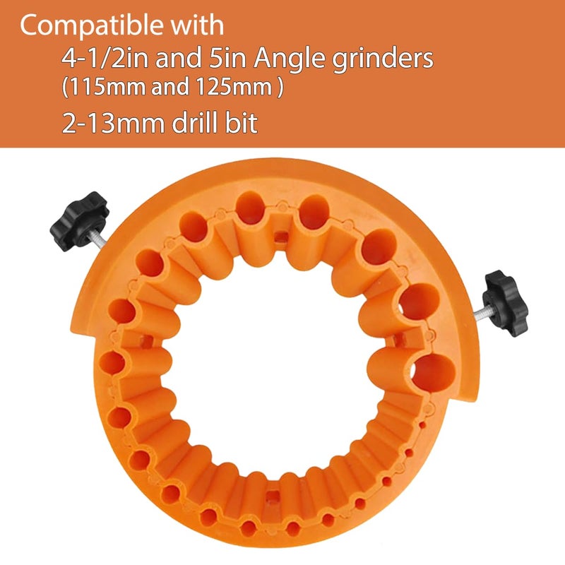 smartang ð”ð©ð ð«ðšððžð Circular Drill Bit Sharpener for 4-1/2in and 5in Angle Grinder(115mm/125mm), 2-13mm Bits Drill Sharpener, Tightness Afilador De Brocas, Angle Grinder Drill Bit Sharpener (Orange) - Image 4