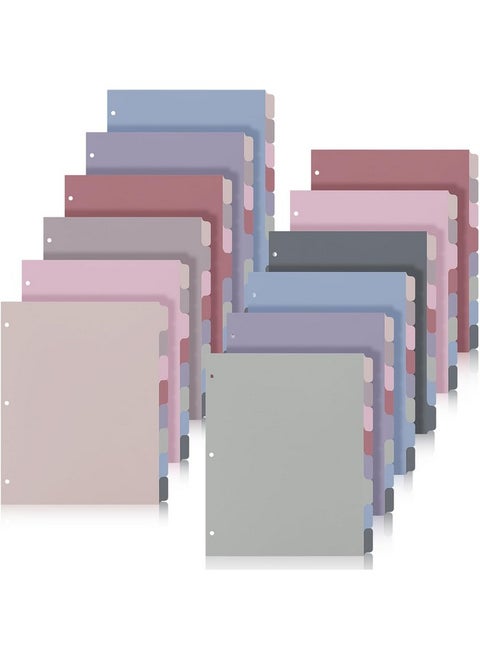 12 Sets 8 Tab Binder Dividers For 3 Ring Binders 8.5 X 11 Inch Paper Multicolor Dividers With Plastic Film 3 Hole Punched Page Dividers Sturdy Binder Index Dividers For School (Taro Color)