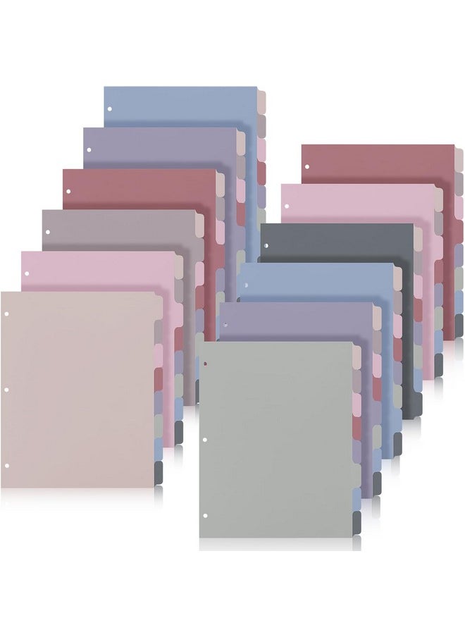 Honoson - 12 Sets 8 Tab Binder Dividers For 3 Ring Binders 8.5 X 11 Inch Paper Multicolor Dividers With Plastic Film 3 Hole Punched Page Dividers Sturdy Binder Index Dividers For School (Taro Color) - Image 1