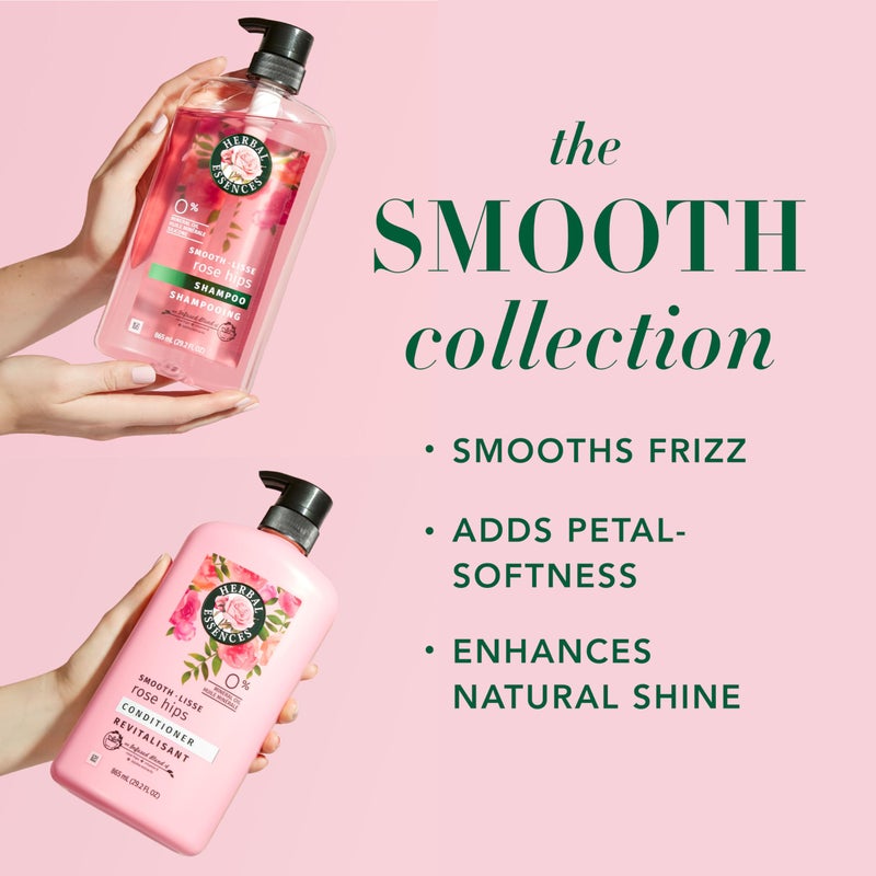 Herbal Essences Herbal Essences Shampoo and Conditioner Set, Smooth Collection with Vitamin E, Rose Hips, Jojoba for Shiny Hair, Paraben-Free, Safe for Color-Treated Hair, 29.2 Fl Oz Each, 2 Pack - Image 2