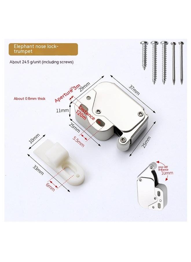 yongsheng - 2pcs Push To Open Touch Release Lock Spring Loaded Mini Tip Latch Cupboard Door（Small size - Hook lock） - Image 1