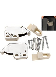 2pcs Push To Open Touch Release Lock Spring Loaded Mini Tip Latch Cupboard Door（Small size - Hook lock）