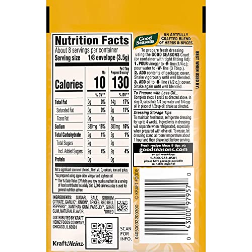 Good Seasons Mild Italian Dressing & Recipe Seasoning Mix, 1 oz Packets (Pack of 4) - Image 2