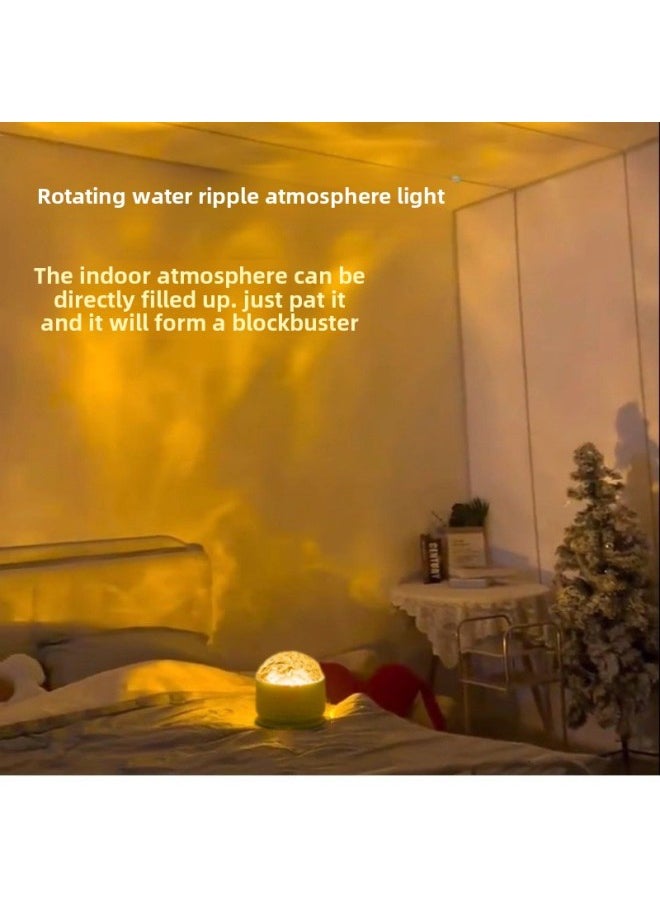 Generic 旋转水波纹氛围灯水纹灯卧室床头火焰浪漫灯动态小号形小夜灯台灯-电源功率:USB插电款【16色】+遥控-灯光颜色:旋转【水波纹】型号DY-FWD01  - Image 3