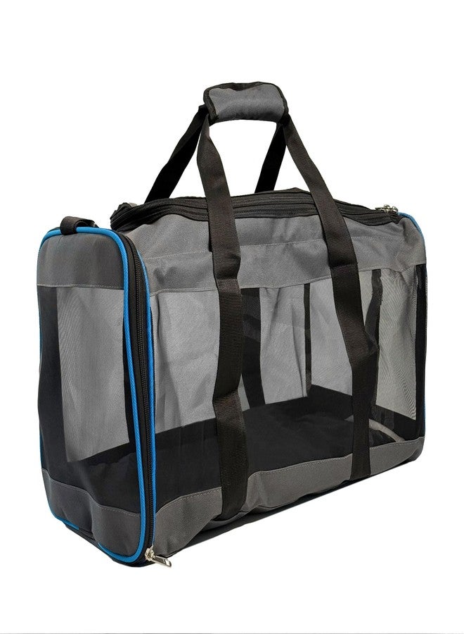 Tailworld Large Soft-Sided Pet Carrier Bag for Cats & Dogs | Breathable Mesh, Lightweight & Foldable Travel Carrier | Comfortable, Secure & Airline Friendly Pet Travel Bag (Black & Grey) - Image 1