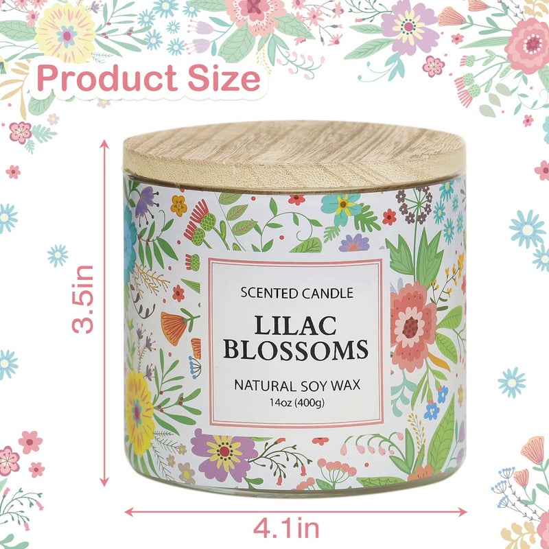 KORMMCO Spring Candle,Easter Scented Candles, Floral Scented Candle, Blossoms Gardenia Scented Candle,Large 3 Wicks, 14 oz - Image 4