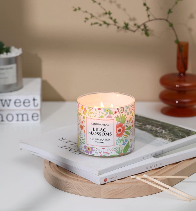 KORMMCO Spring Candle,Easter Scented Candles, Floral Scented Candle, Blossoms Gardenia Scented Candle,Large 3 Wicks, 14 oz - Image 5