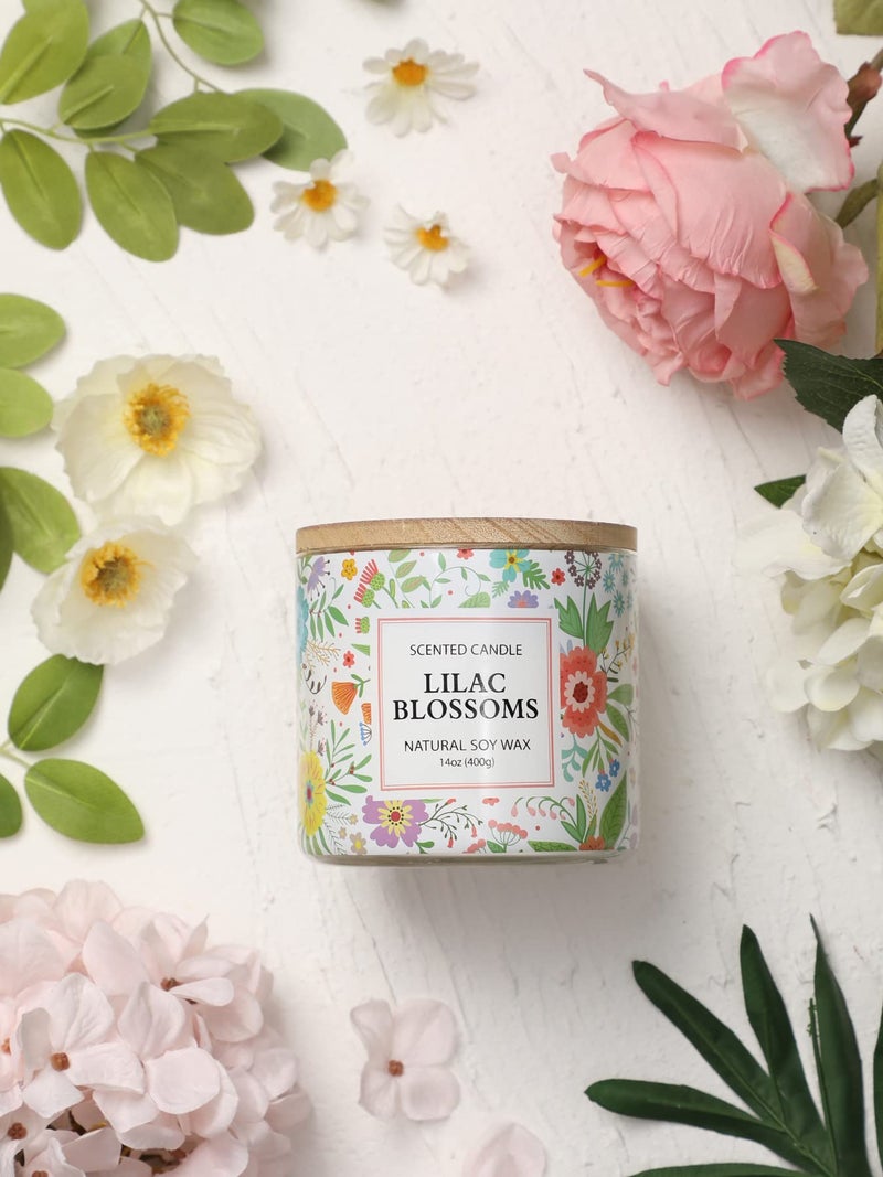 KORMMCO Spring Candle,Easter Scented Candles, Floral Scented Candle, Blossoms Gardenia Scented Candle,Large 3 Wicks, 14 oz - Image 3