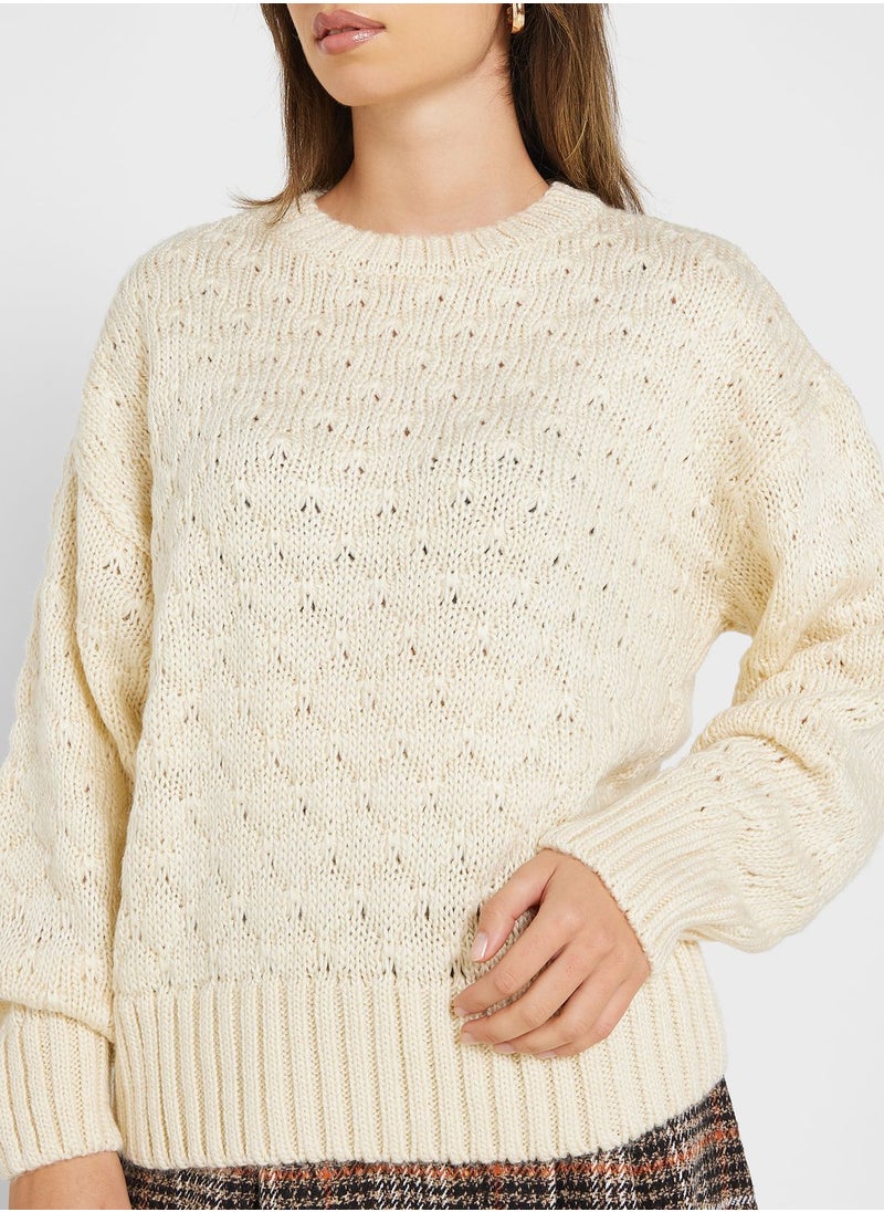 ONLY - Round Neck Knitted Sweater - Image 1