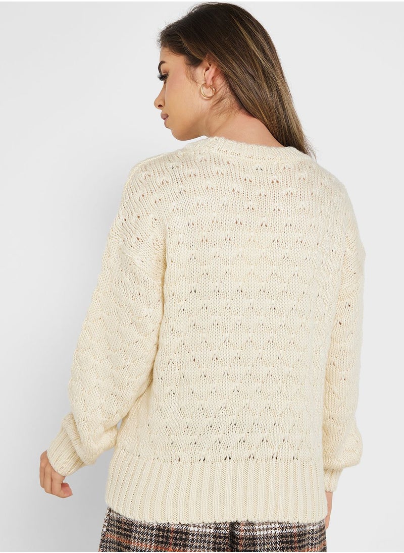 ONLY - Round Neck Knitted Sweater - Image 1
