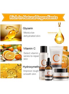 Vitamin C Skin Care Sets 6Pcs Skin Care Products Set Skin Care Gift Set For Women Girls Hydrating Skincare Routine Set Face Care Kit Includes Cleanser Mask Face Serum Toner Cream - pzsku/ZDFF4B8DEE683FF5A95B1Z/45/_/1719246872/35f79a0c-3119-4ba2-b9ad-a8f00396ac37