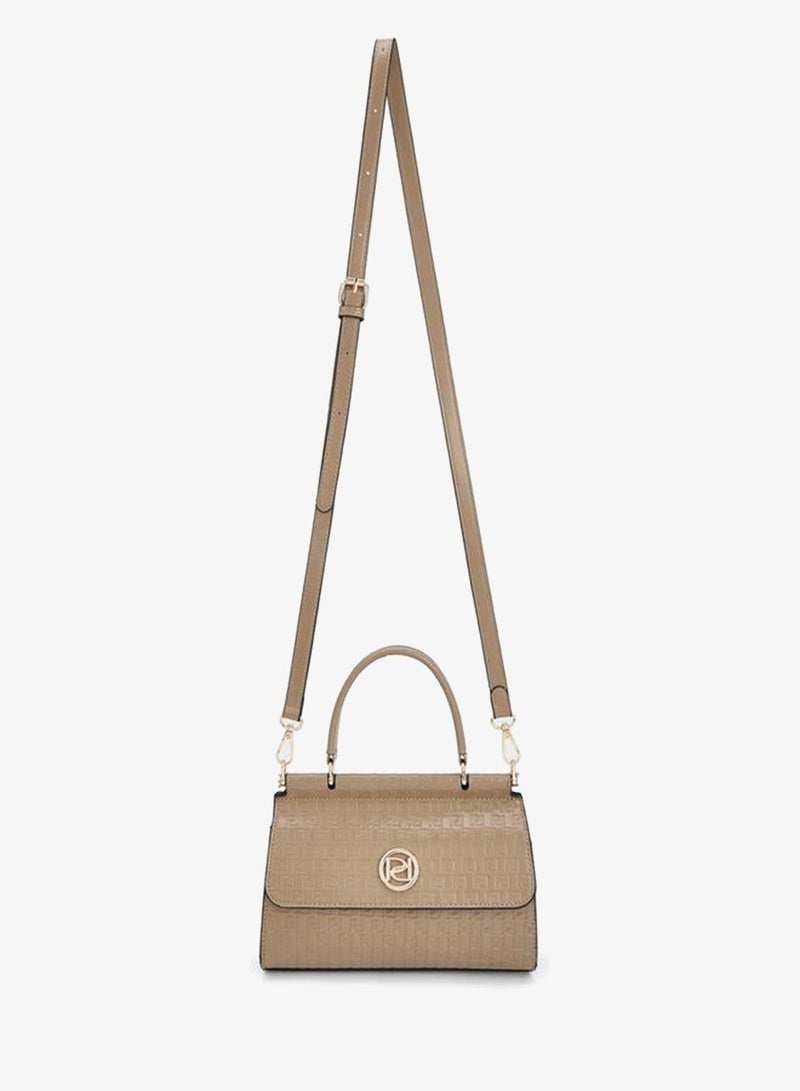 Paprika Embossed Monogram Satchel Bag - Image 2