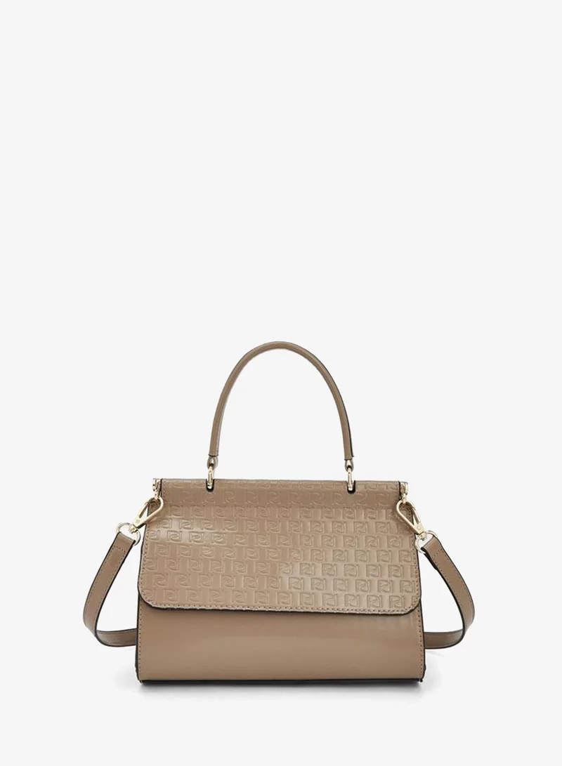 Paprika TAUPE Embossed Monogram Satchel Bag for Women | Best Price UAE