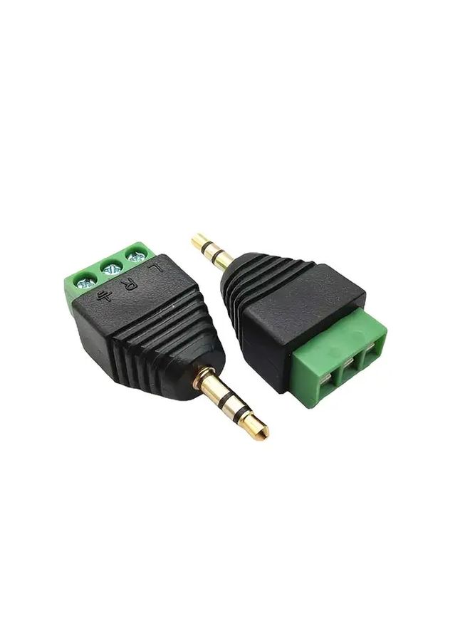 2pcs Gold Plated 3 5mm Male Headphone Jack Adapter No Solder Design Green Terminal - Image 3