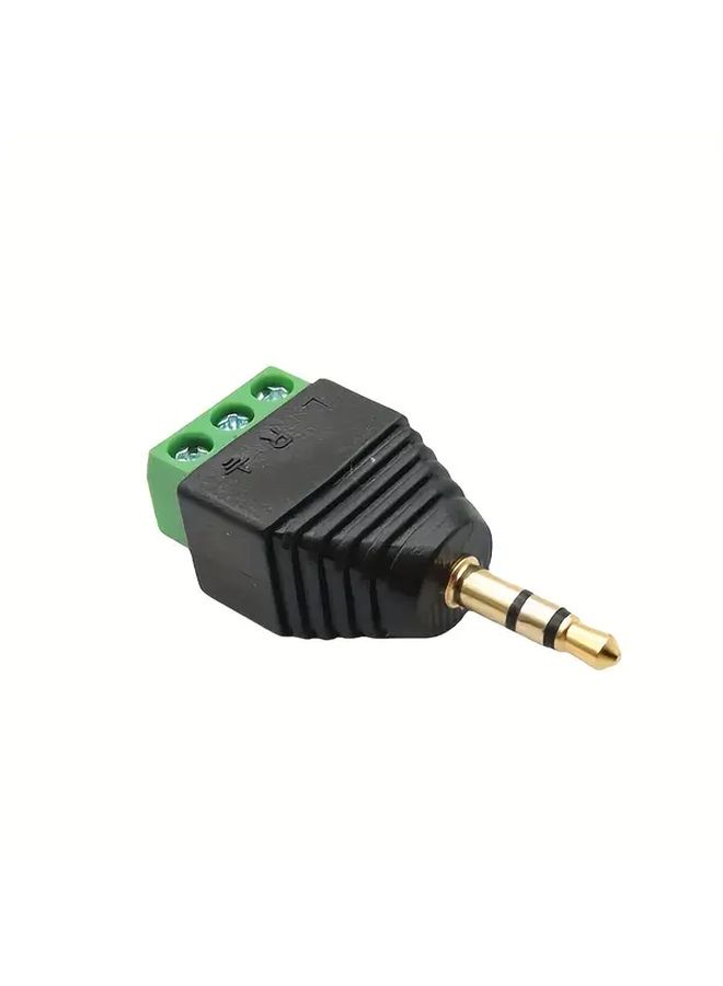 2pcs Gold Plated 3 5mm Male Headphone Jack Adapter No Solder Design Green Terminal - Image 4