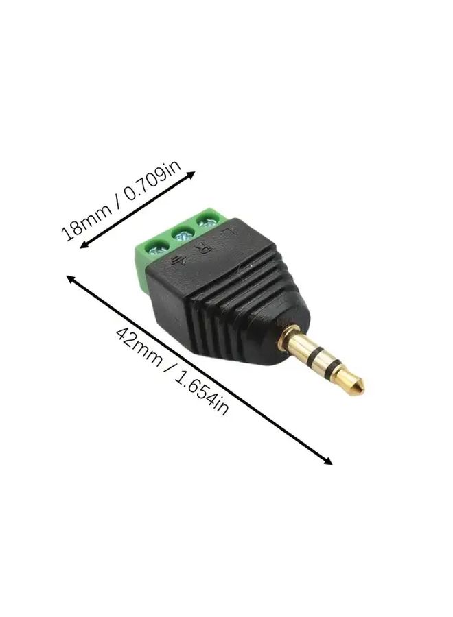 2pcs Gold Plated 3 5mm Male Headphone Jack Adapter No Solder Design Green Terminal - Image 2