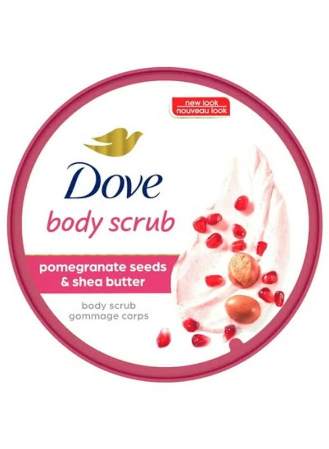 Dove Body Polish Exfoliating Scrub Moisturizing Shea Butter And Pomegranate Seeds Nourishes 298g - Image 1