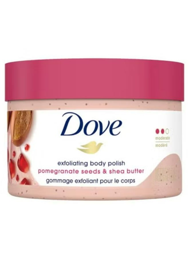 Dove Body Polish Exfoliating Scrub Moisturizing Shea Butter And Pomegranate Seeds Nourishes 298g - Image 2