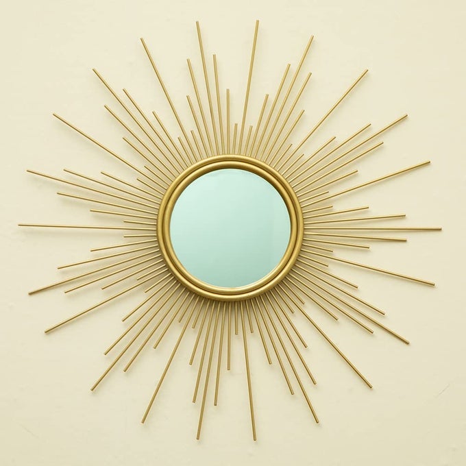 24 GOLD SUNBURST WALL MIRROR BOHO HOME DECOR MORDERN ROUND HANGING WALL ART FOR LIVING ROOMBEDROOMBATHROOMENTRYWAY