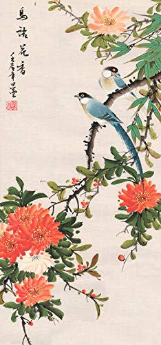 GRACEART Grace Art Asian Wall Scroll, Birds 2 - Image 2