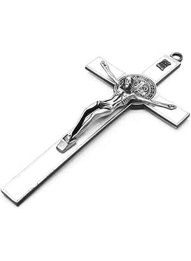 Antique Wall Crucifix Stand With Church Pedants And Relics Home Decor - Image 1