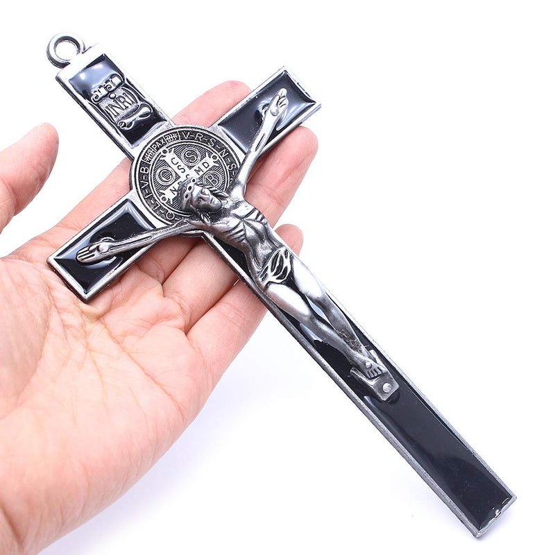 Antique Wall Crucifix Stand With Church Pedants And Relics Home Decor - Image 3