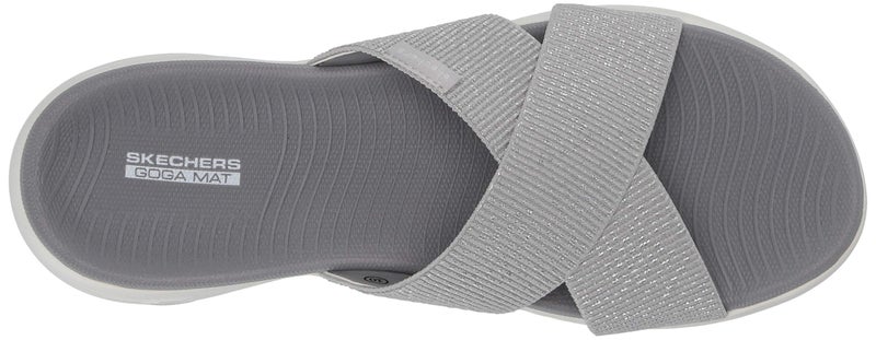 Skechers womens On-the-go 600 - 16259 Slide Sandal, Silver, 9 US - Image 5