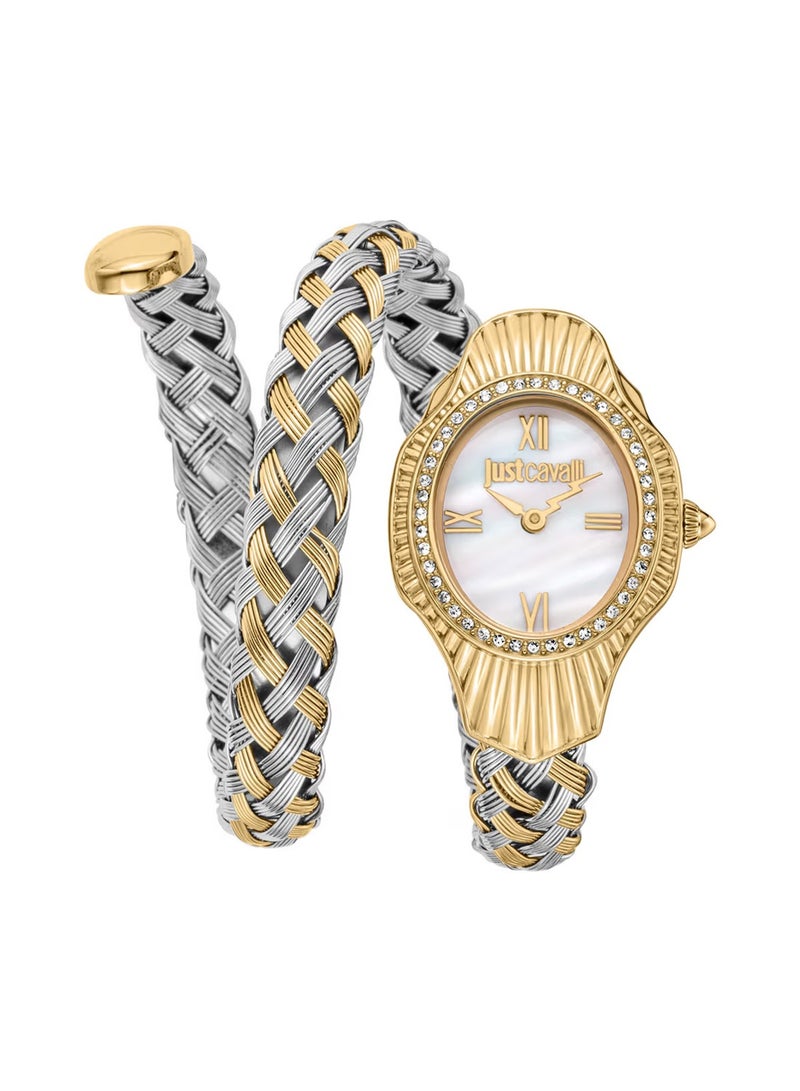 Just Cavalli Women Twined Analogue Quartz Two tone Stainless Steel Band Watch JC1L305M0055 - Image 1
